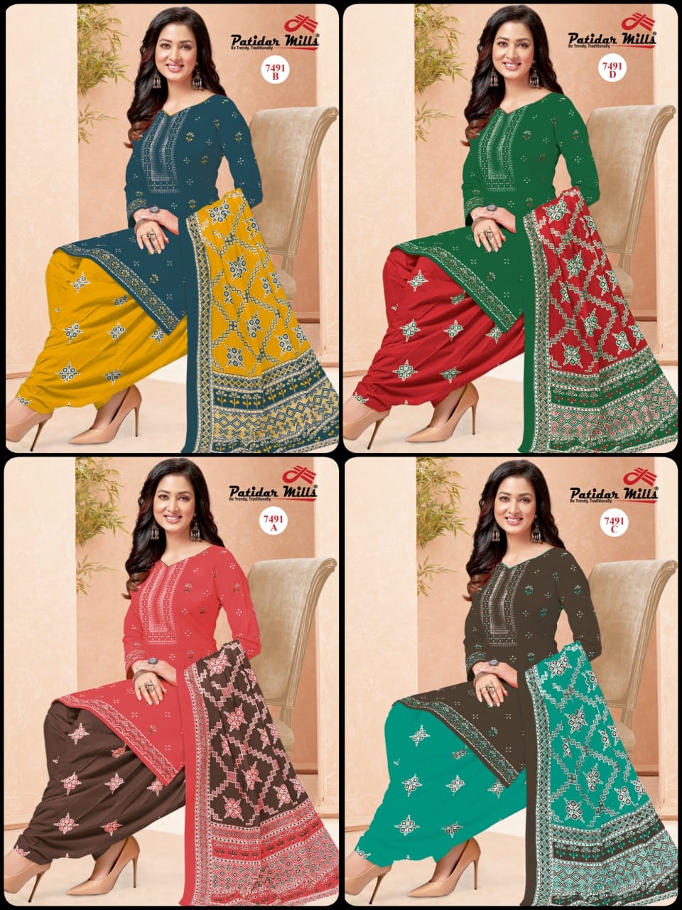 Patidar Radhika 4 Maching Pure Cotton Printed wholesale suit 