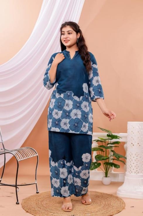 pattern co-ord set of pure cotton unique 2pcs combo set