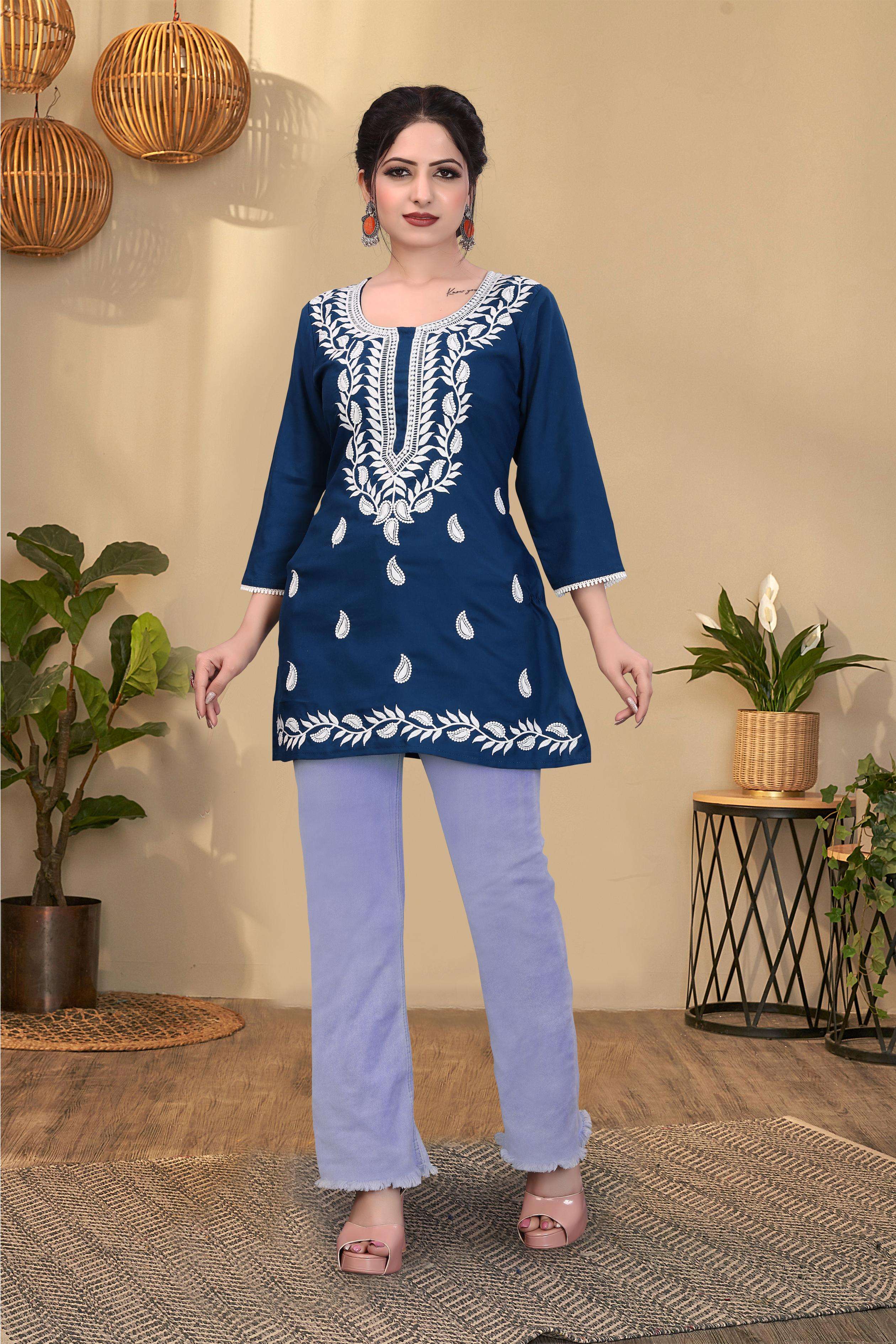 PR 9STAR FASHION MONEY VOL-6 RAYON WITH EMBRODERY WORK kurti
