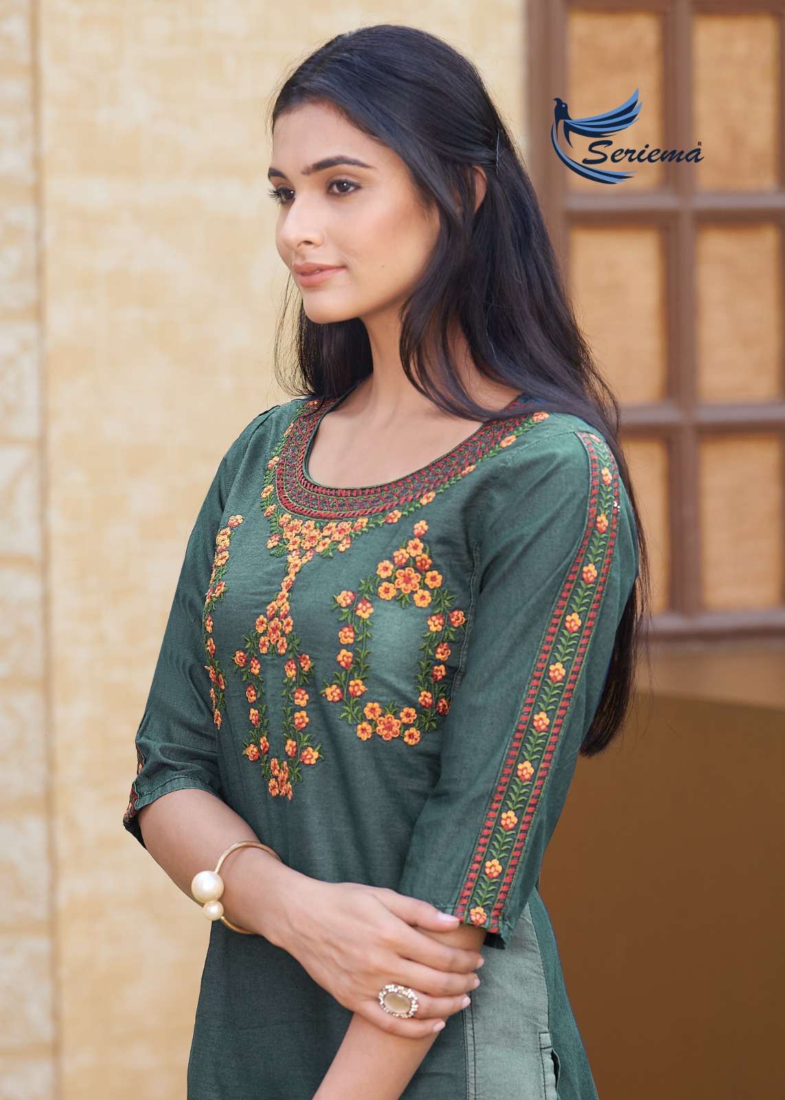 PURE COTTON DENIM WITH  HEAVY EMBROIDERY WORK wholesale kurti 