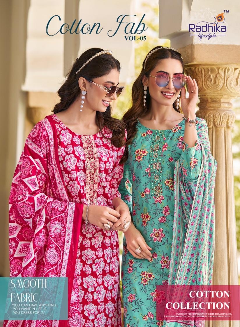radhika lifestyle cotton fab vol 5 series 5001-5008 COTTON wholesale suit 