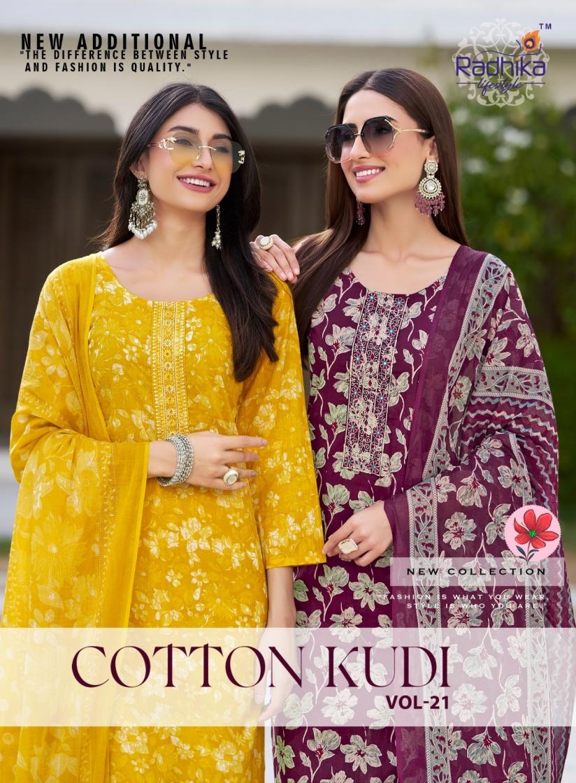 radhika lifestyle cotton kudi vol 21 series 21001-21008 COTTON wholesale suit 