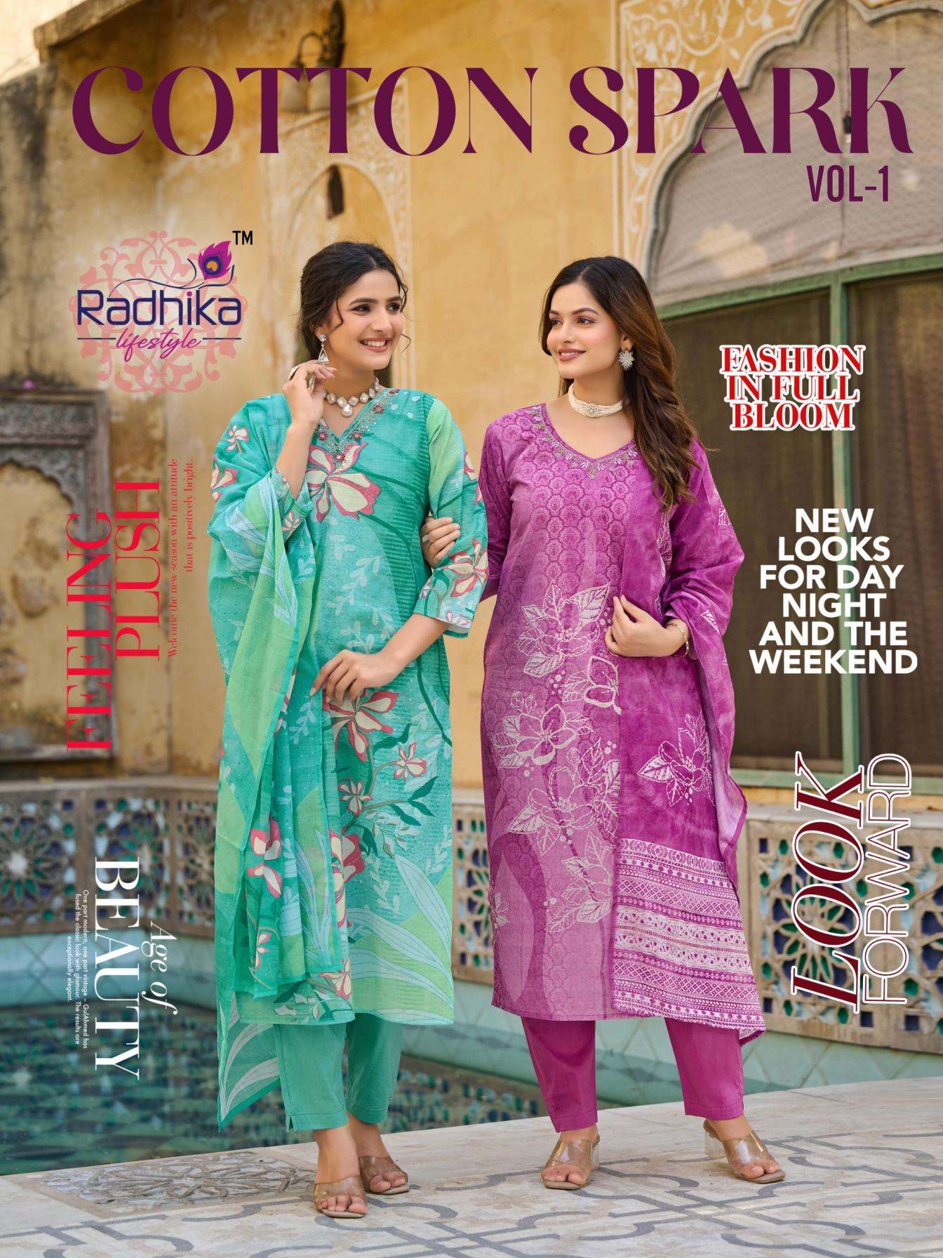 radhika lifestyle cotton spark vol 1 series 1001-1008 COTTON wholesale suit 