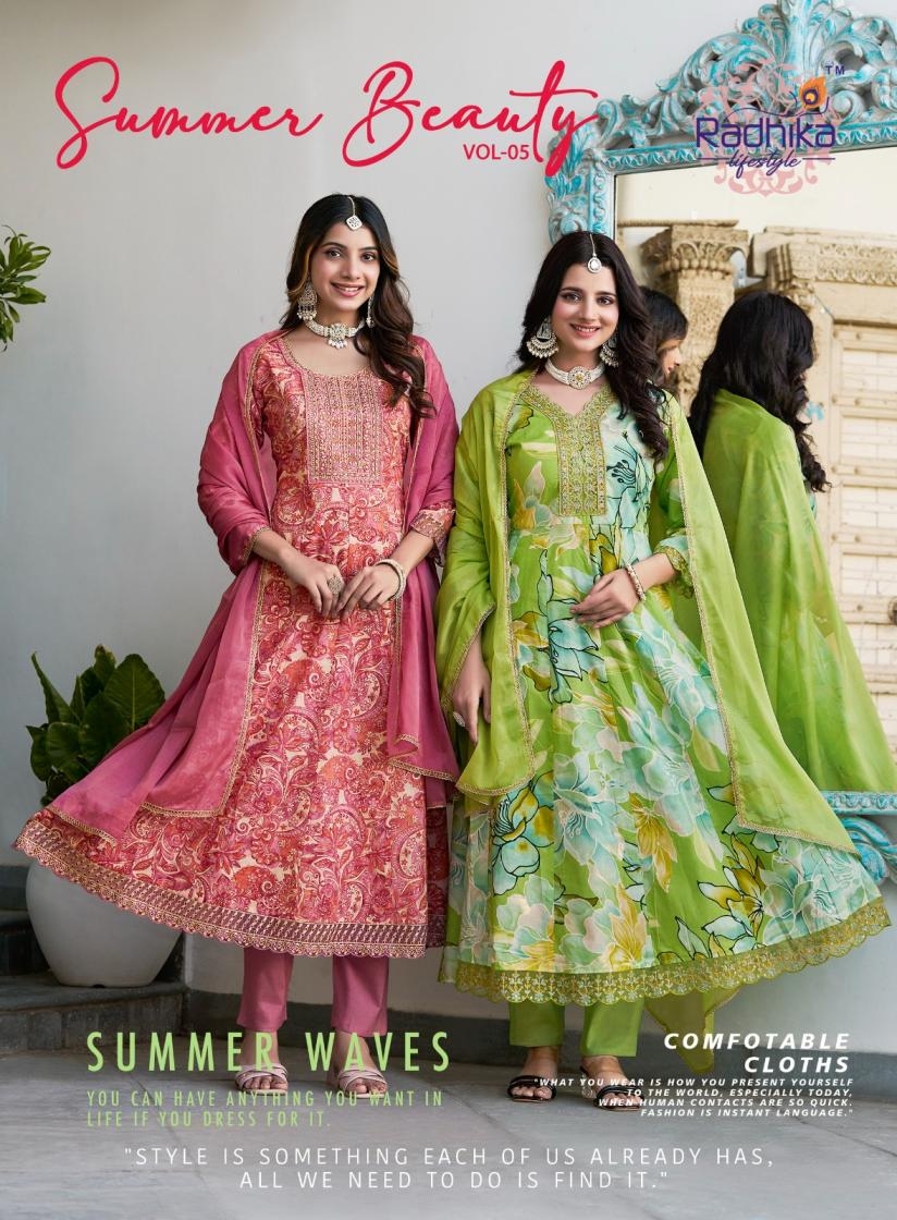 radhika lifestyle summer beauty vol 5 series 5001-5006 cotton wholesale suit 