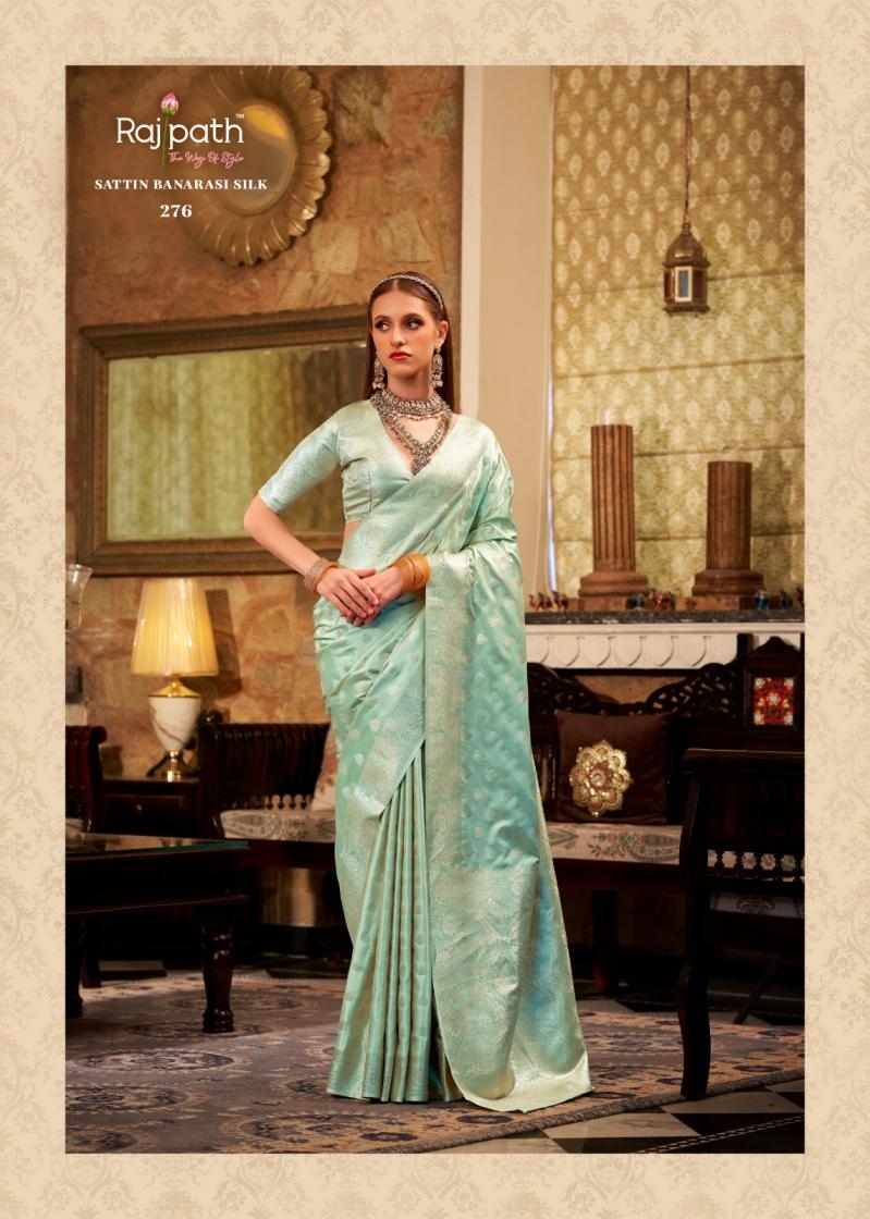rajpath shella series 273-278 gold satin silk wholesale saree