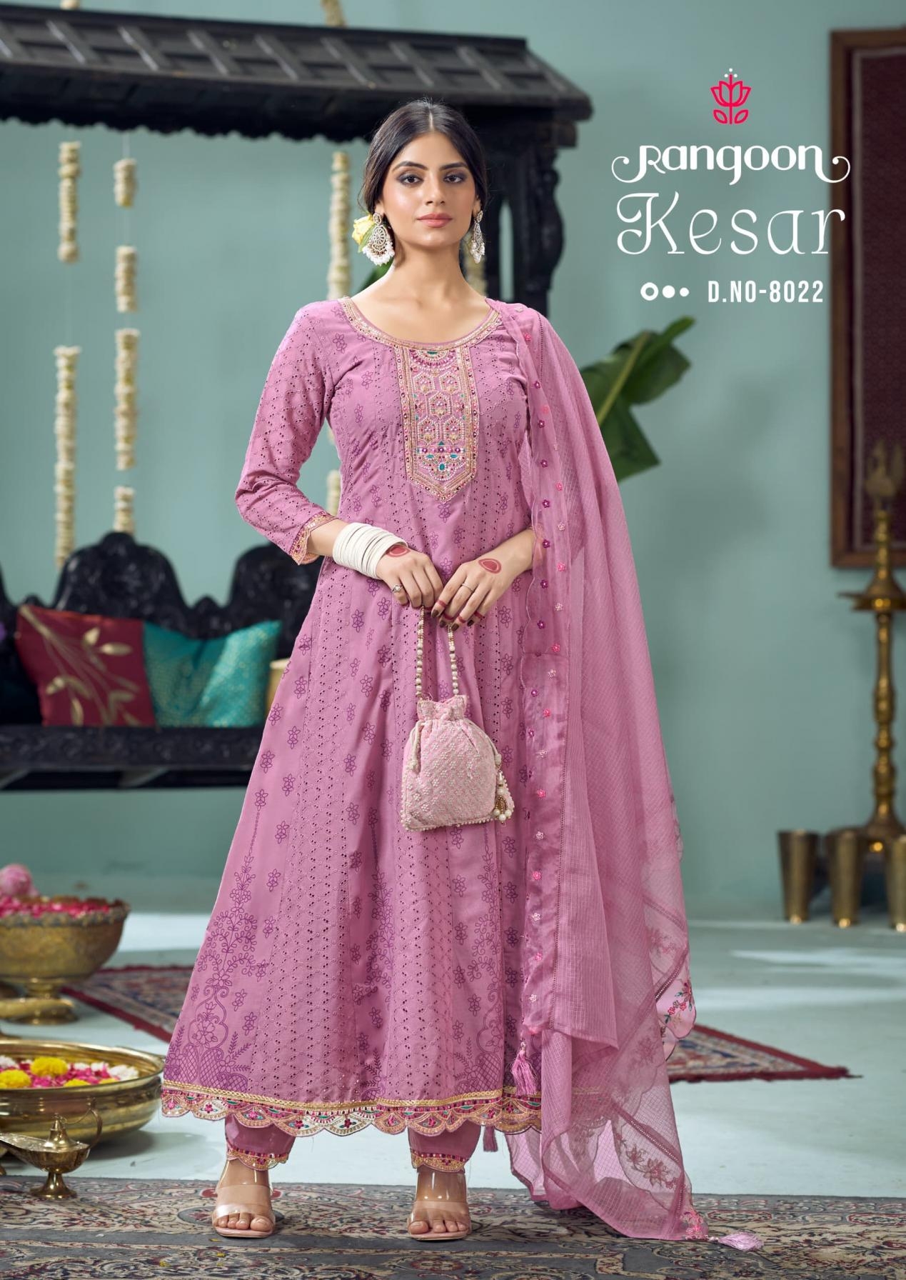 Rangoon kesar series 8021-8024 cotton wholesale readymade suit