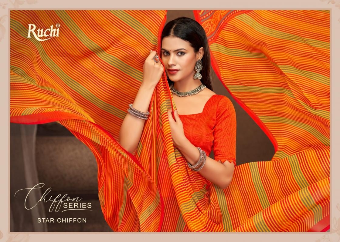 ruchi star chiffon 197 series 43601-43603 Chiffon wholesale saree
