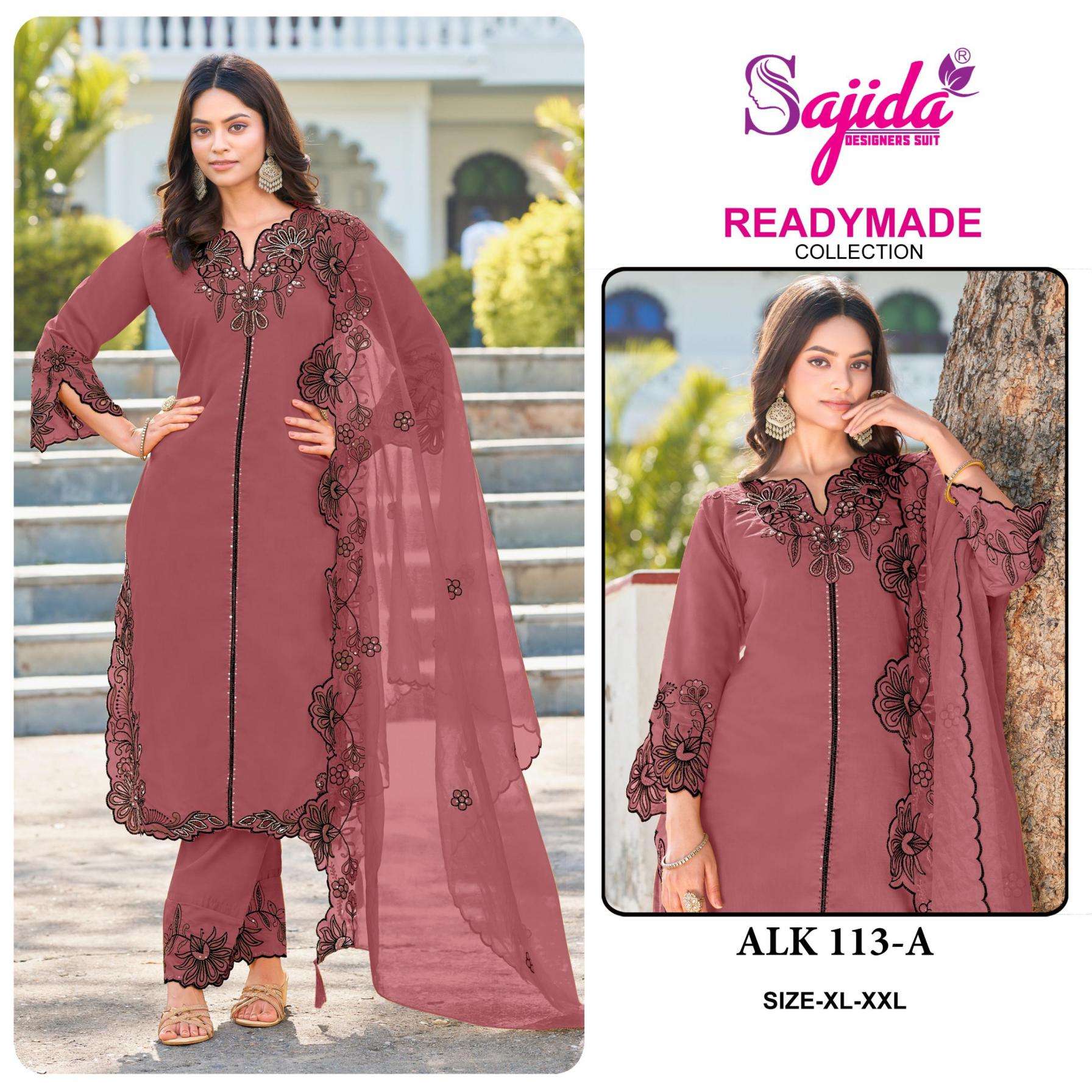 sajida designer alk 113 RAGA ROMAN SILK wholesale suit 