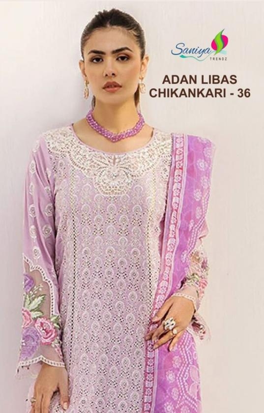saniya trendz adan libas chikankari vol 36 series 36001-36002 COTTON wholesale suit 
