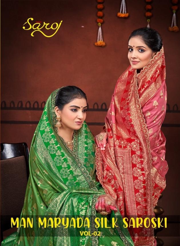 Saroj Man maryada silk saroski vol-2 series 1001-1004 silk wholesale saree