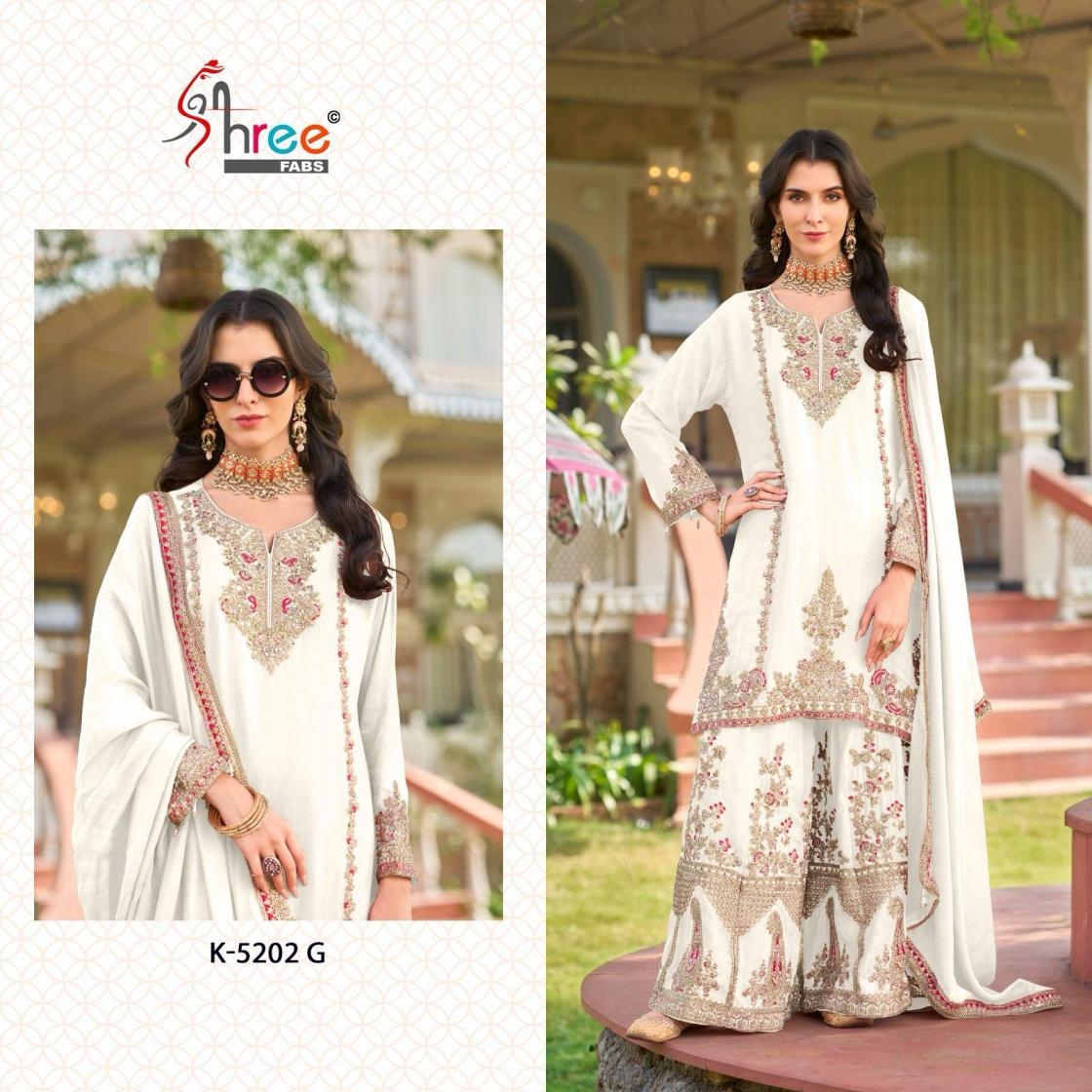 shree fabs kt 5202 chinon wholesale suit 