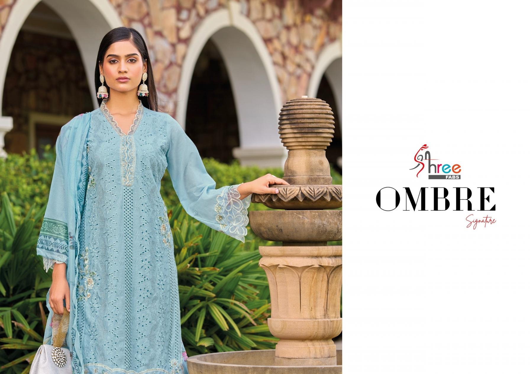 shree fabs ombre signature series 1001-1004 pure cotton wholesale suit 