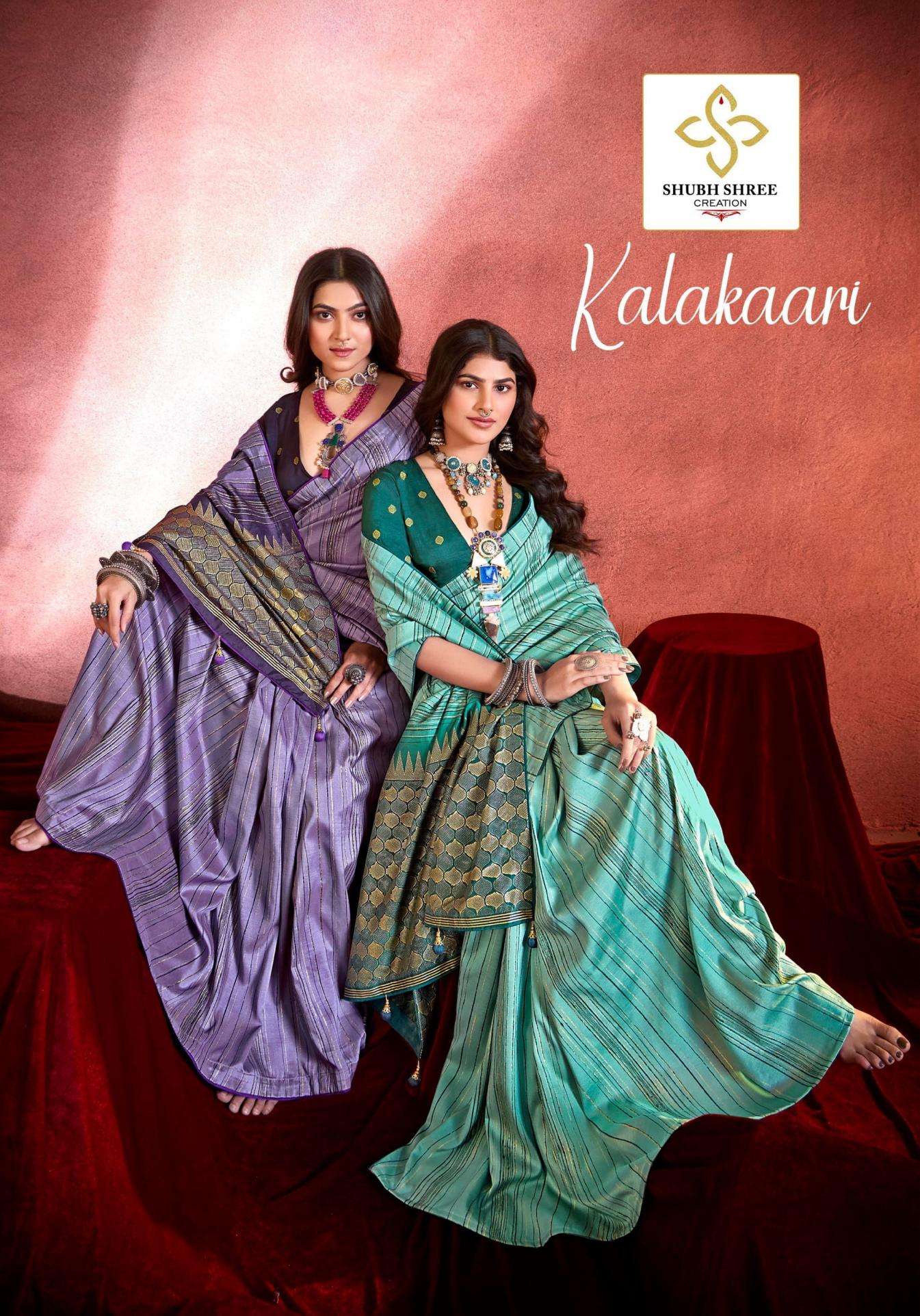 shubh shree creation kalakaari series 1001-1006 tussar silk wholesale saree