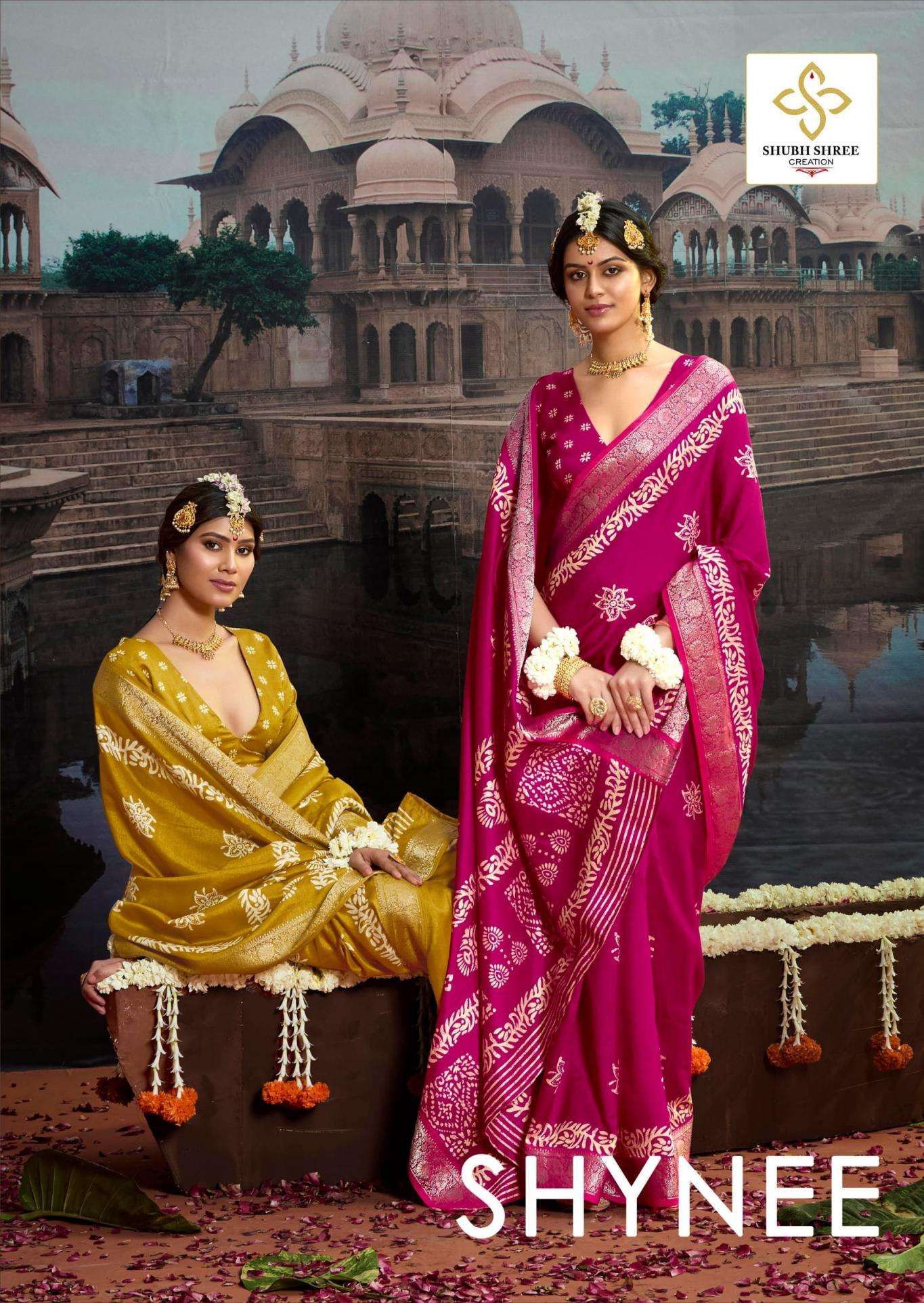shubh shree creation shynee vol 1 series 1001-1004 velvet rushin silk wholesale saree