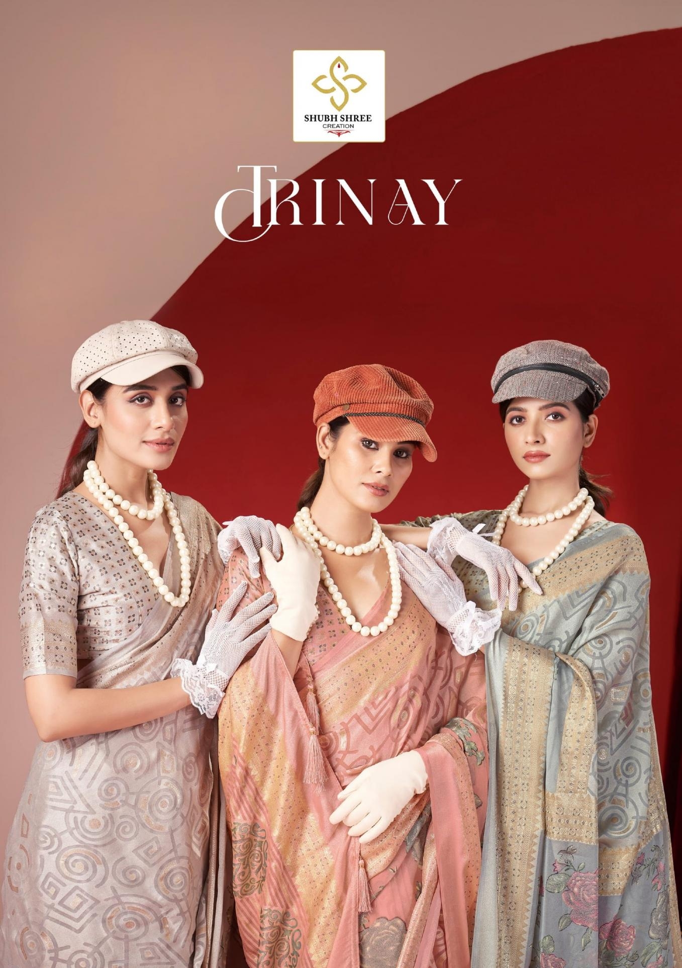 shubh shree creation trinay series 1001-1008 dull moss brasso sarees