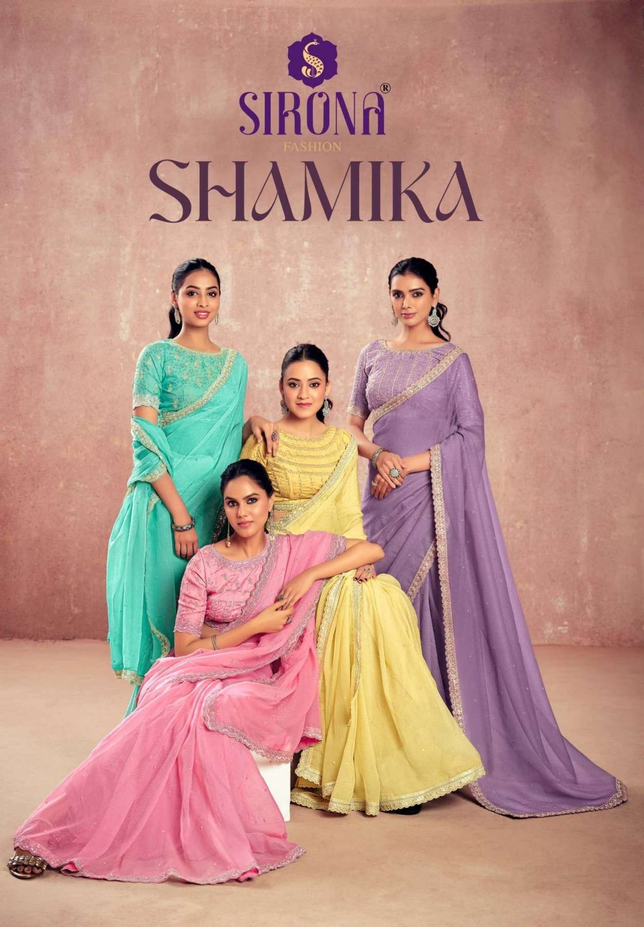 Sirona Fashion Shamika Series : 1001 to 1006 Kivi Crunchy Chiffon wholesale saree