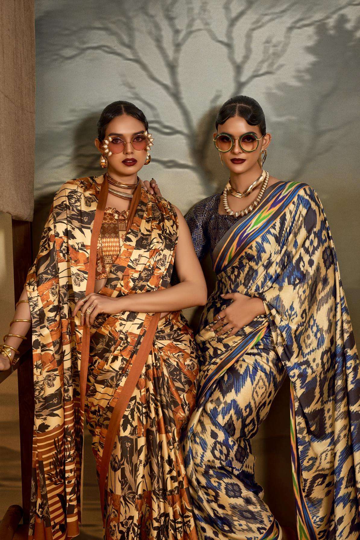 sosy satin silk series 81-86 Printed Satin Crape Fabric wholesale saree