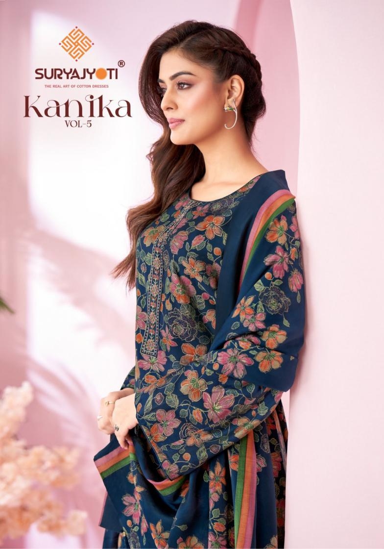 suryajyoti kanika vol 5 series 5001-5006 modal discharge print wholesale suit 