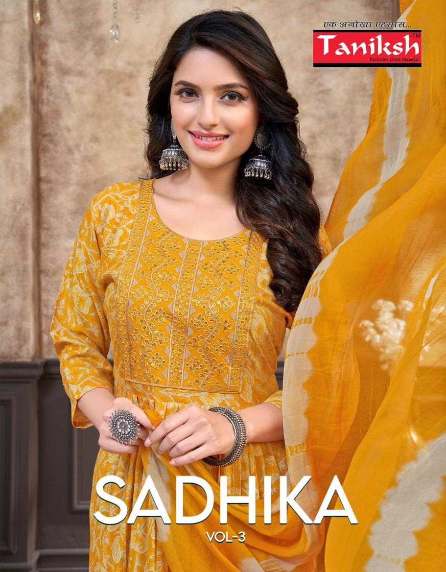 Taniksh sadhika vol 4 series 3001-3008 rayon wholesale suit