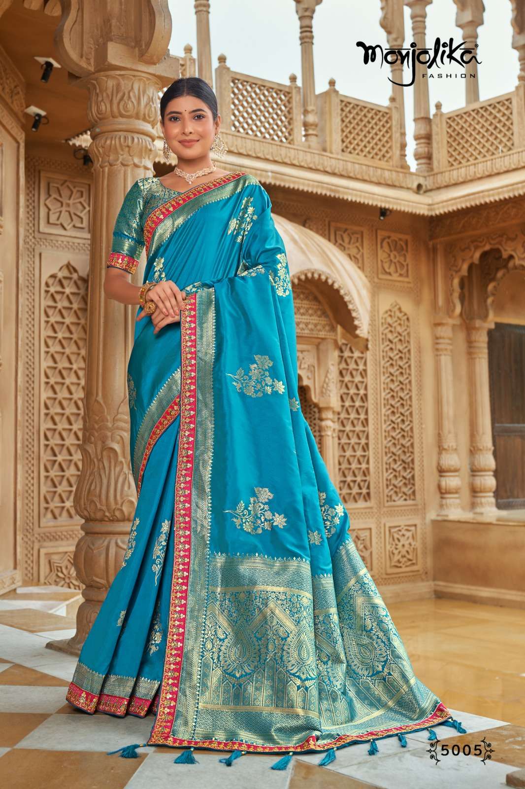 TATHASTU SILK & FANCY FABRIC WITH ZARI WEAVING & HEAVY WORK SAREE 