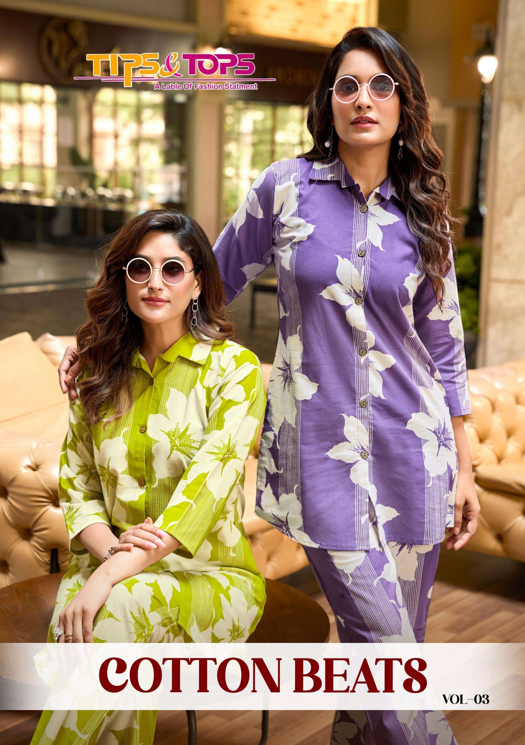 Tips & tops cotton beats vol 3 series 3001-3006 cotton flex wholesale co-ord sets
