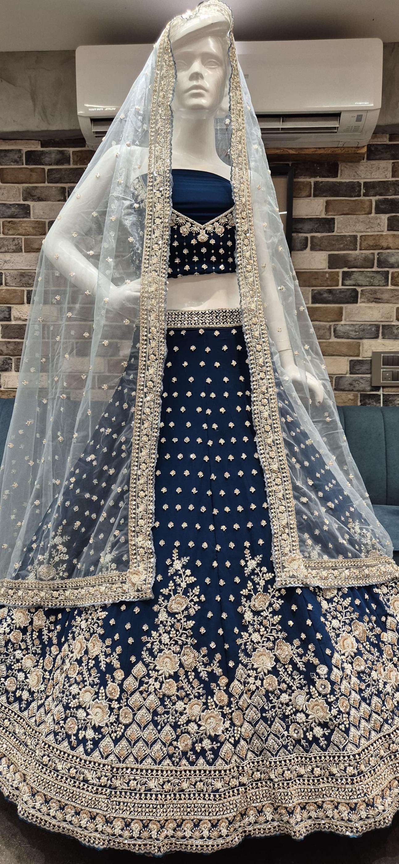 v 11112500 designer georgette bridal wear semi stitch lehenga for womens