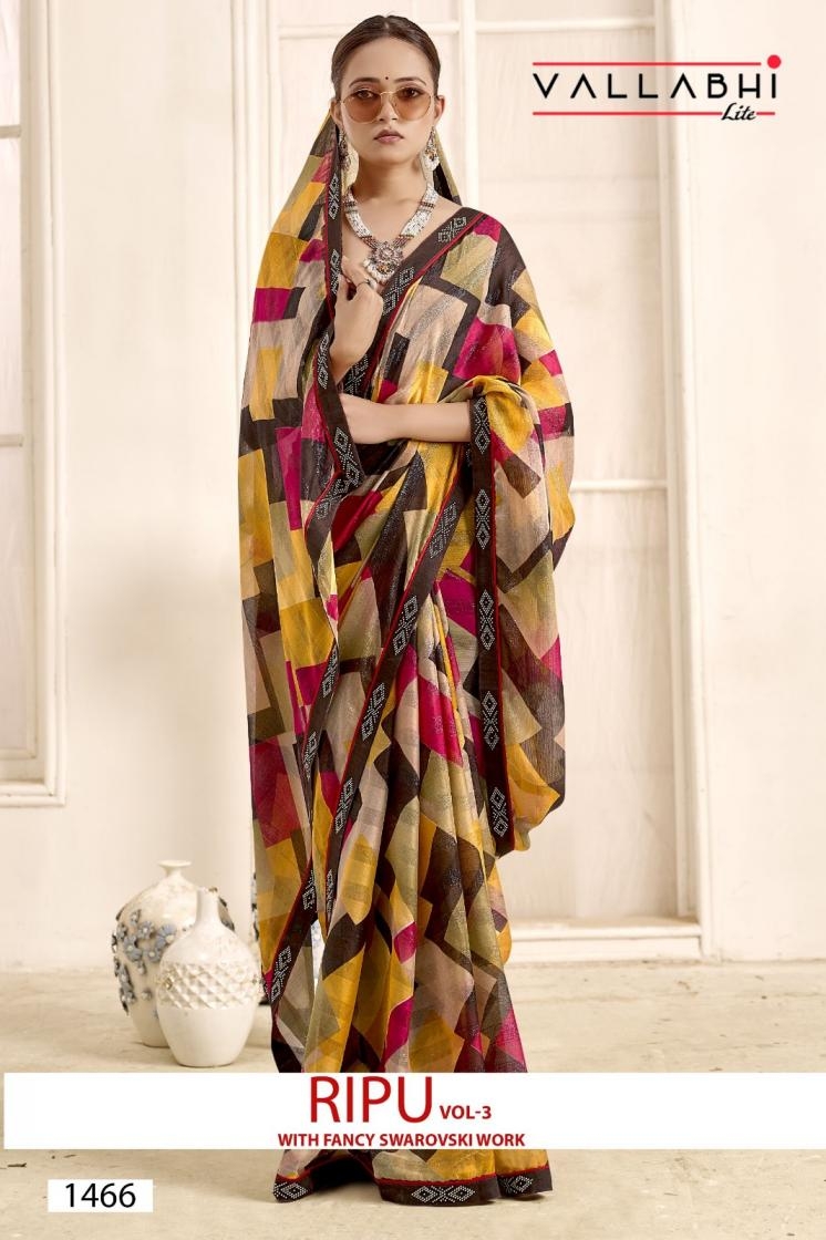 vallabhi print ripu vol 3 series 1466-1471 CHIFFON wholesale saree