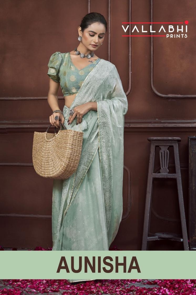 vallabhi prints aunisha series 151714-151718 SATIN CHIFFON wholesale saree