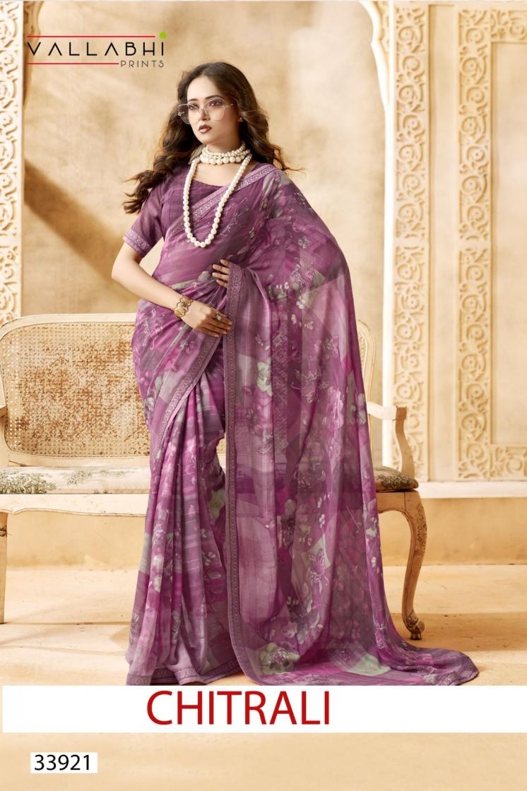 vallabhi prints chitrali series 33921-33926 GORGETTE wholesale saree