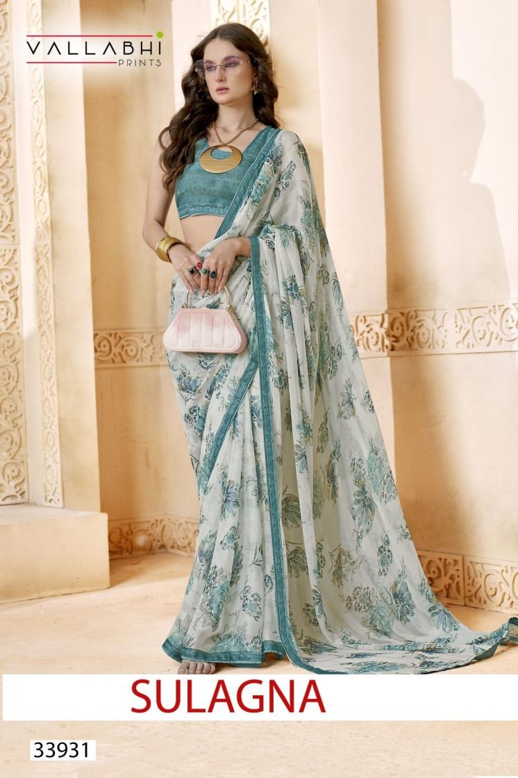 vallabhi prints sulagna series series 33931-33936 CHIFFON wholesale saree