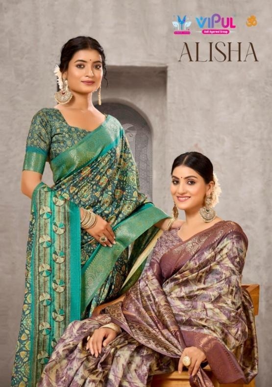 vipul fashion alisha series 90144-90152 trendy silk wholesale saree