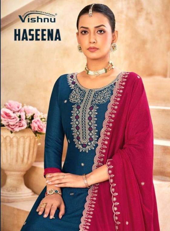 vishnu haseena series 23001-23012 vichitra silk wholesale suit 