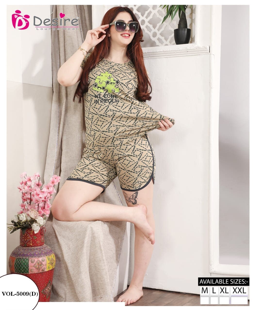 Vol-5009 Desire Premium Series Apple Cut Shorts Set.