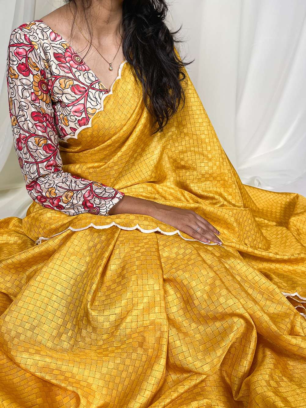 YNF7706YLW Gadhawal Chex  wholesale sareee