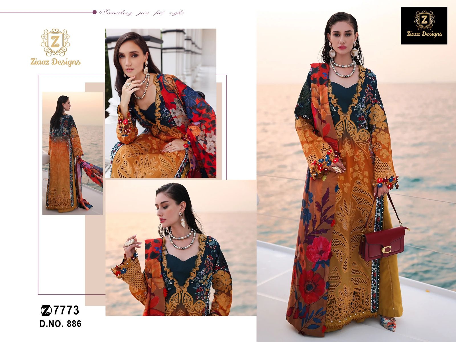 Ziaaz Designs 886 cambric cotton shaded wholesale suit 