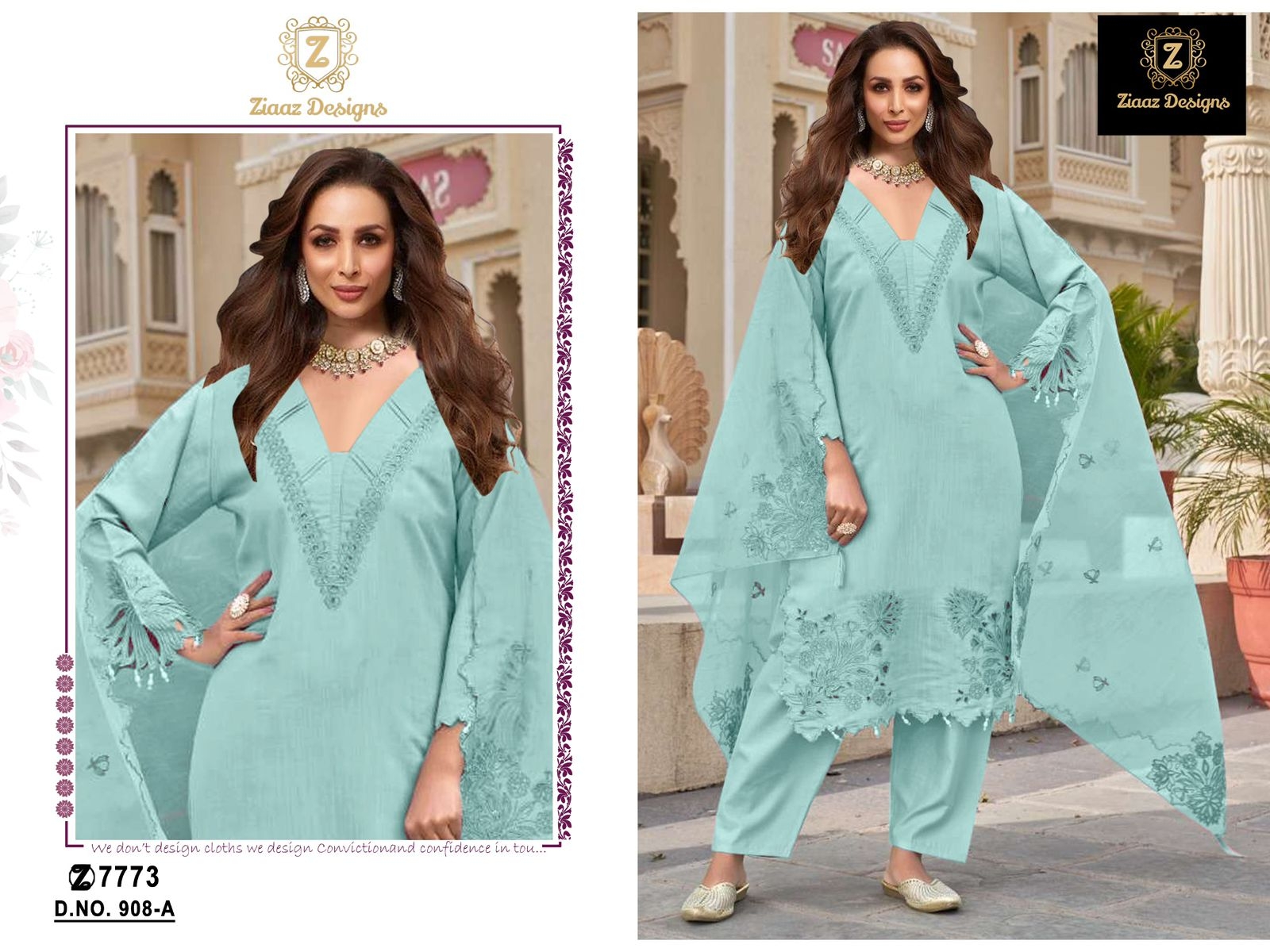 Ziaaz Designs 908 A and B Cambric cotton wholesale suit 