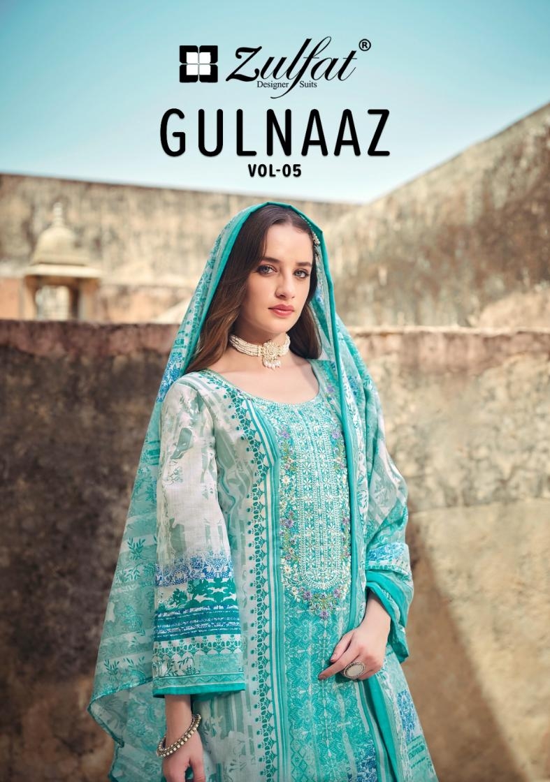 zulfat cotton gulnaaz vol 5 series 663001-663008 Pure Cotton wholesale suit 