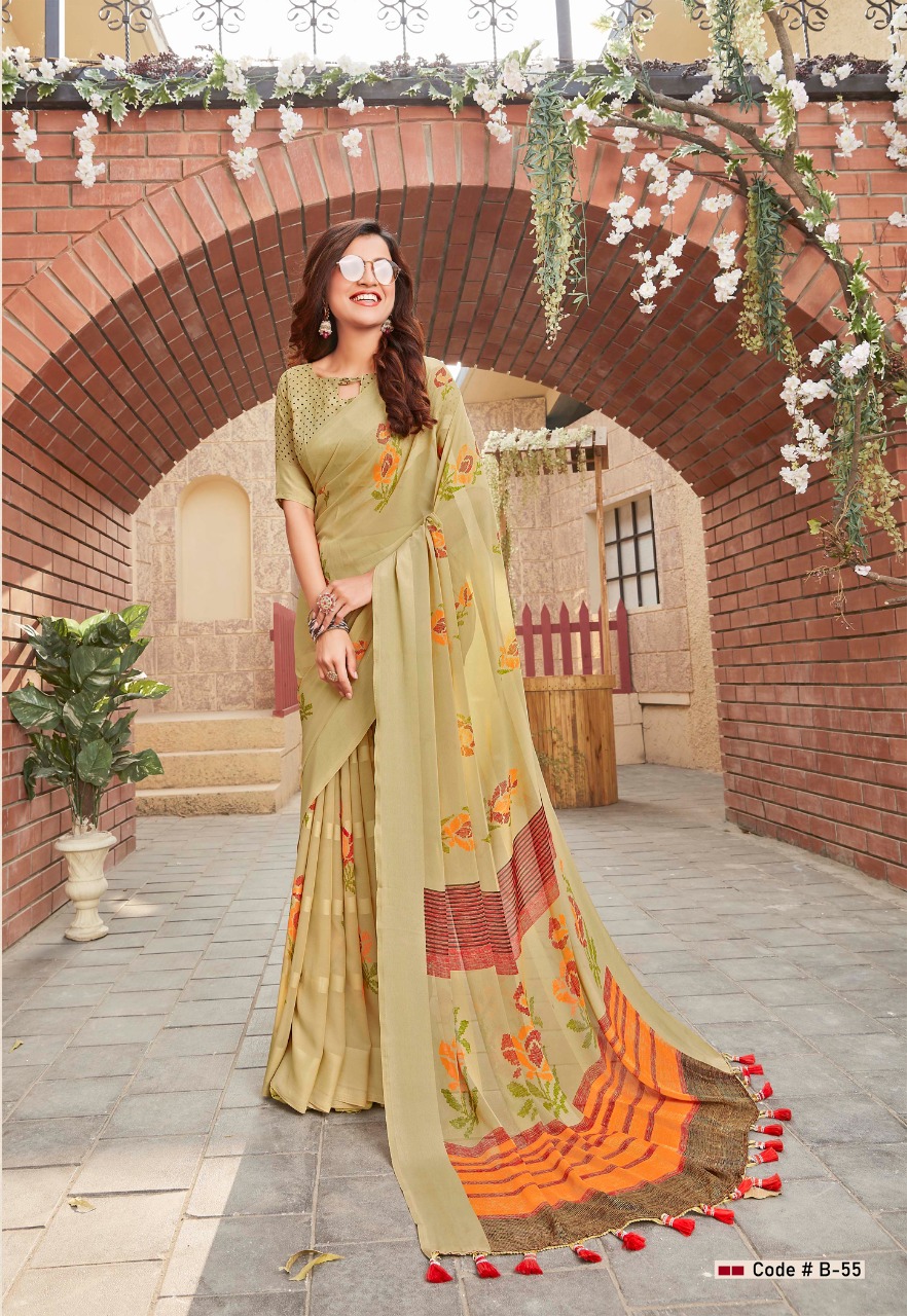 Buy RLT,CLOTHING WORLD Regular Wear Fancy Floral Synthetic Saree 5.4M With  Embroidery Designed Blouse 0.8M Fabric For Women (Green) RLT067 at Amazon.in