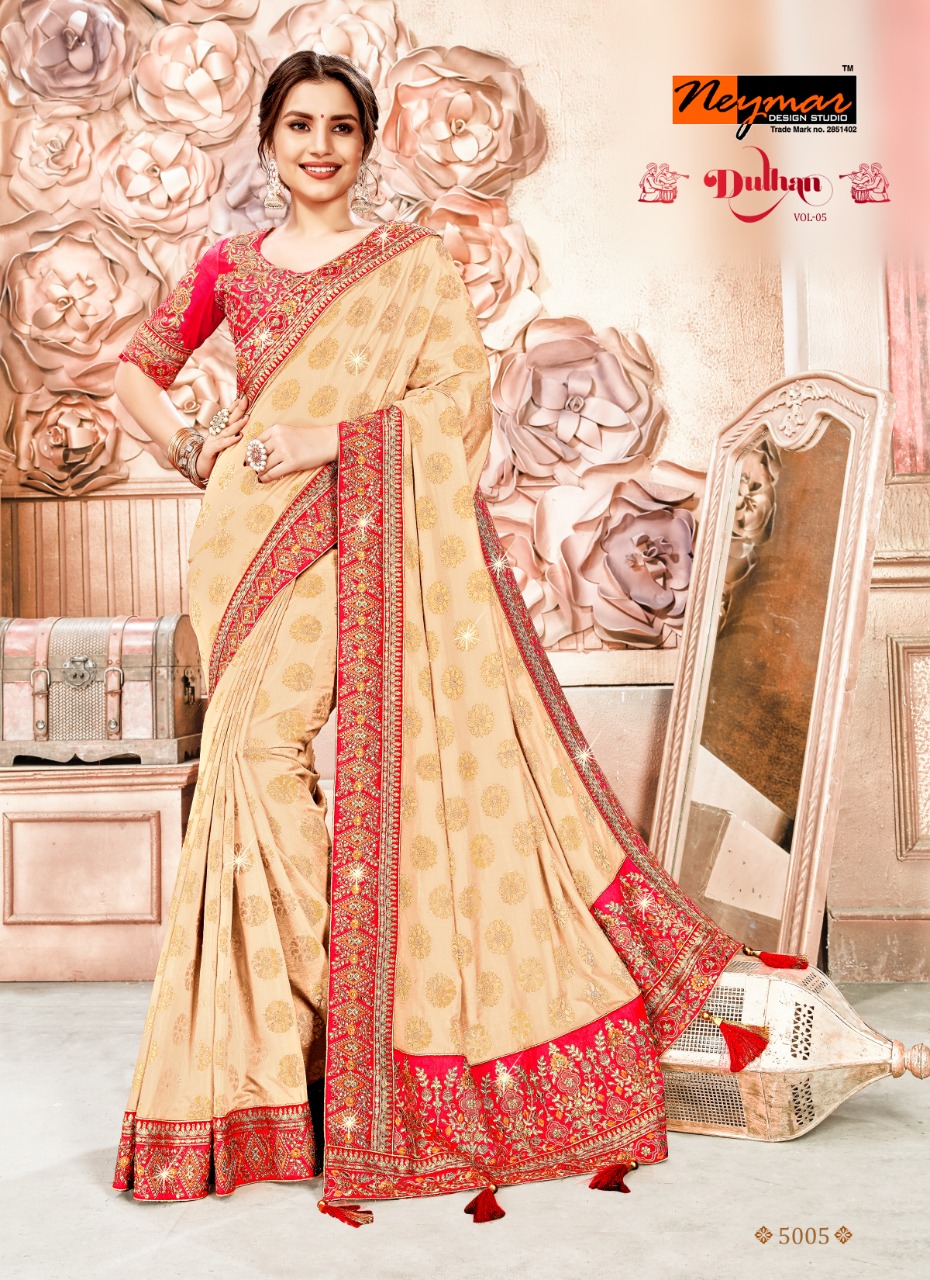 Neymar Dulhan Vol 5 Bridal Wear Heavy Fancy Saree For Wholesaler Seller