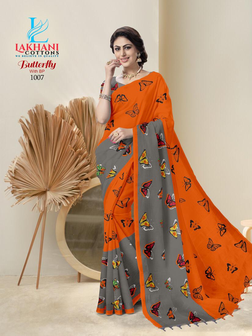 Butterfly Embroidered Zarna Silk Sarees