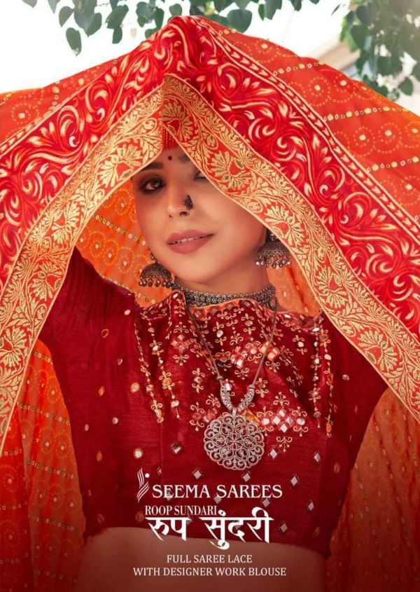 Roop Sundari Sarees Women's Chiffon Brasso Printed Saree