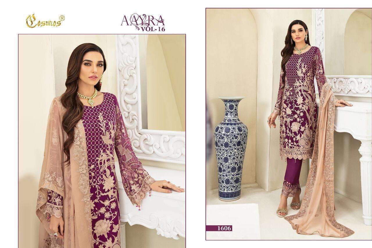AAYRA VOL 16 BY COSMOS FASHION HEAVY WORK GEORGETTE DRESSES FOR WHOLESALE