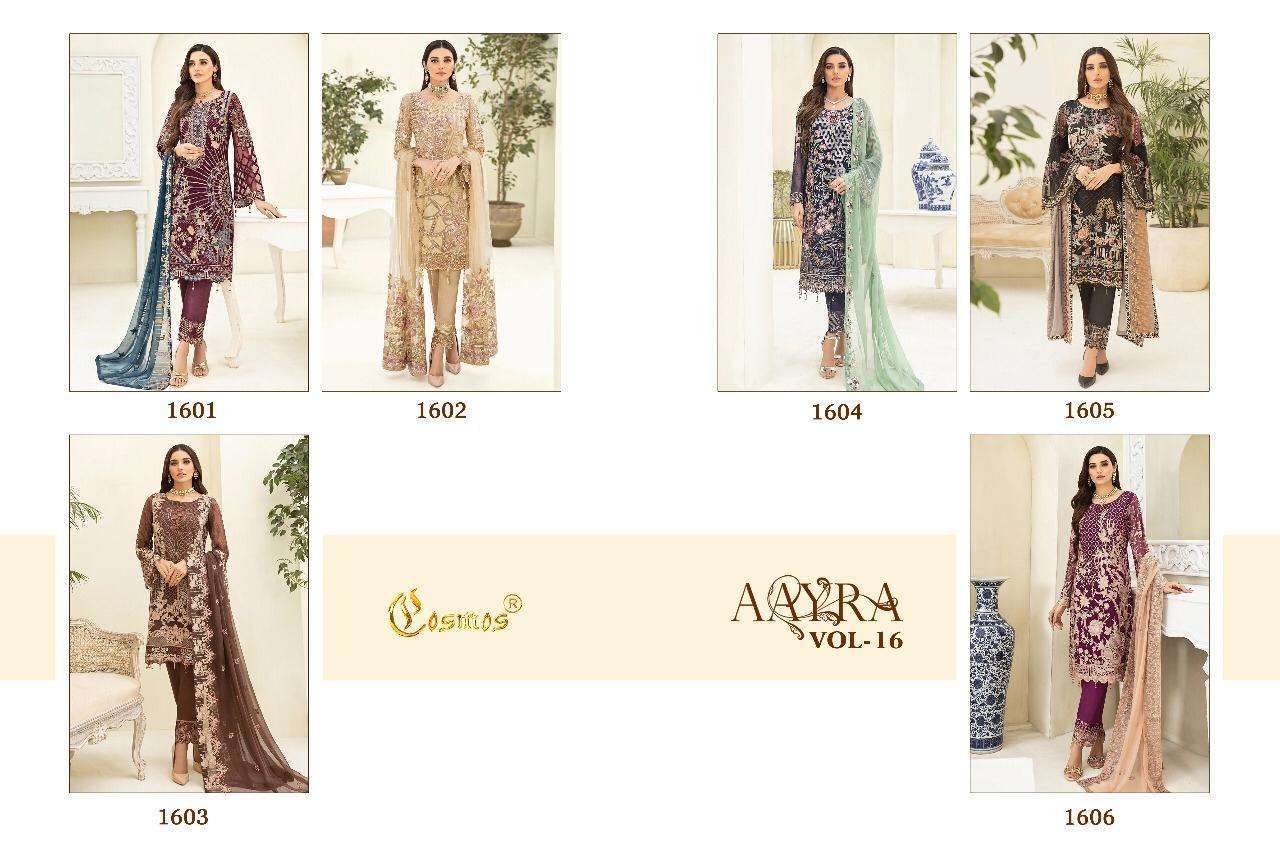 AAYRA VOL 16 BY COSMOS FASHION HEAVY WORK GEORGETTE DRESSES FOR WHOLESALE
