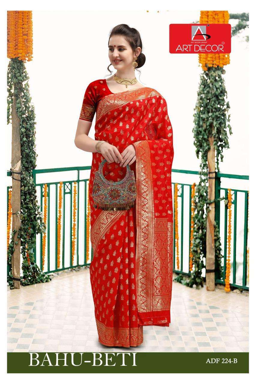 ART DECOR BAHU BETI RED COLOUR SPECIAL FANCY SAREES