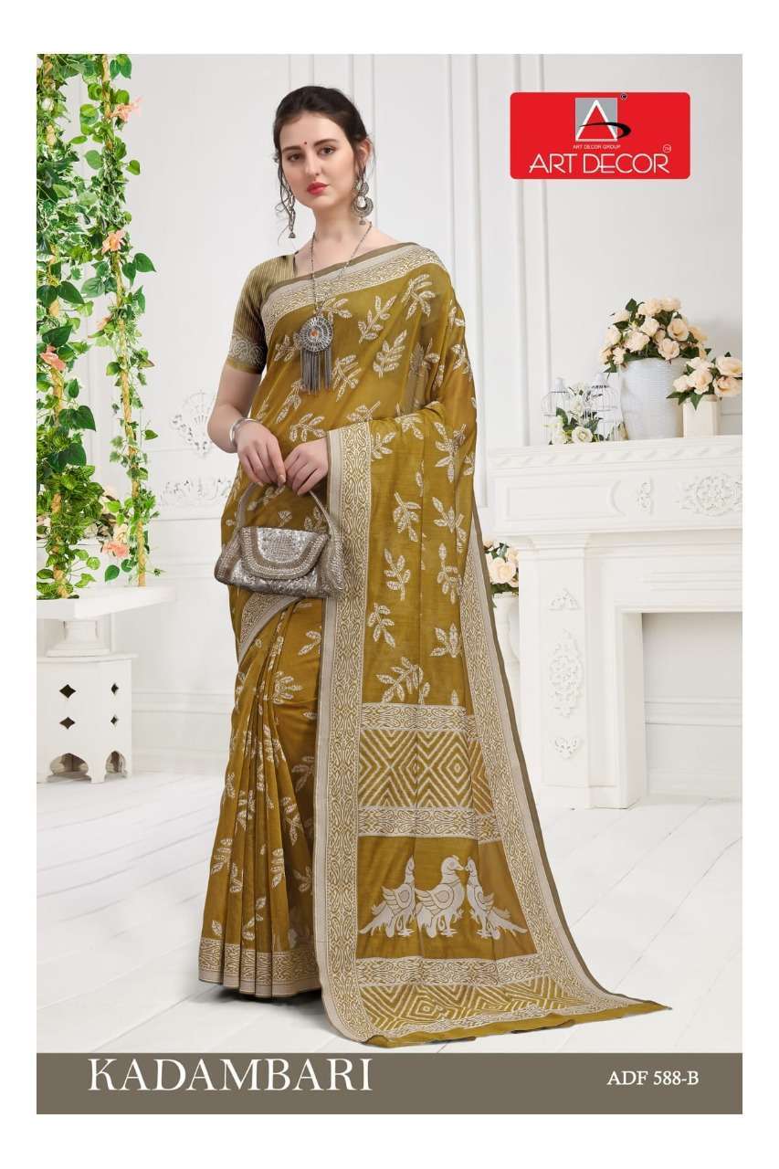 ART DECOR KADAMBARI HANDLOOM COTTON FANCY SARIS WHOLESALE