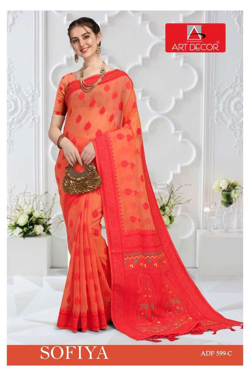 ART DECOR SOFIYA COTTON FANCY SAREES WHOLESALER