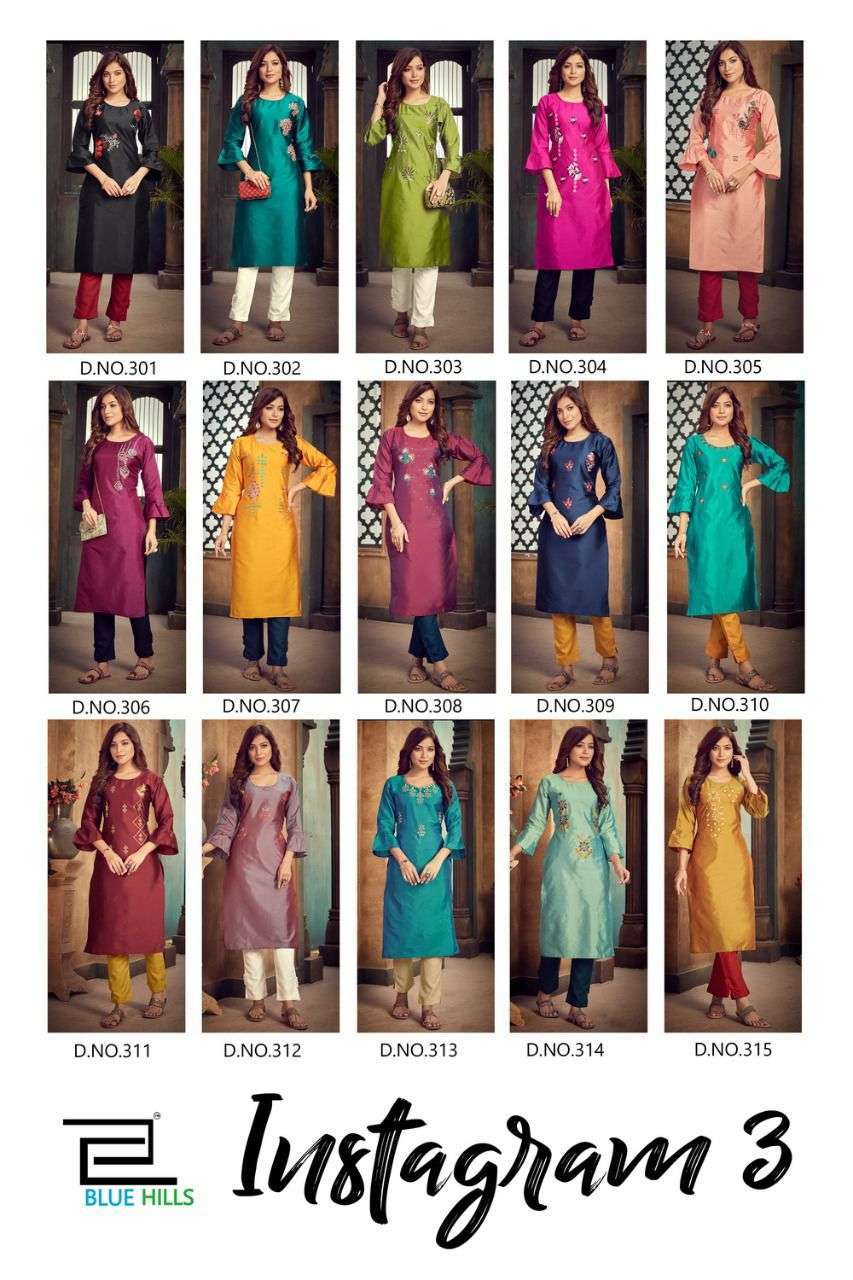 BLUE HILLS INSTAGRAM VOL 3 FANCY KURTI WITH LOW BUDGET WIRH BEST RATES