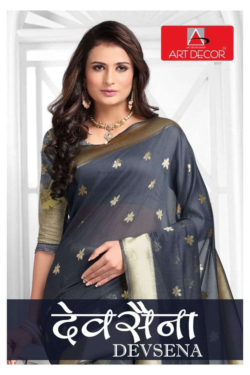 DEVSENA BY ART DECOR HANDLOOM COTTON CASUAL FANCY SAREES