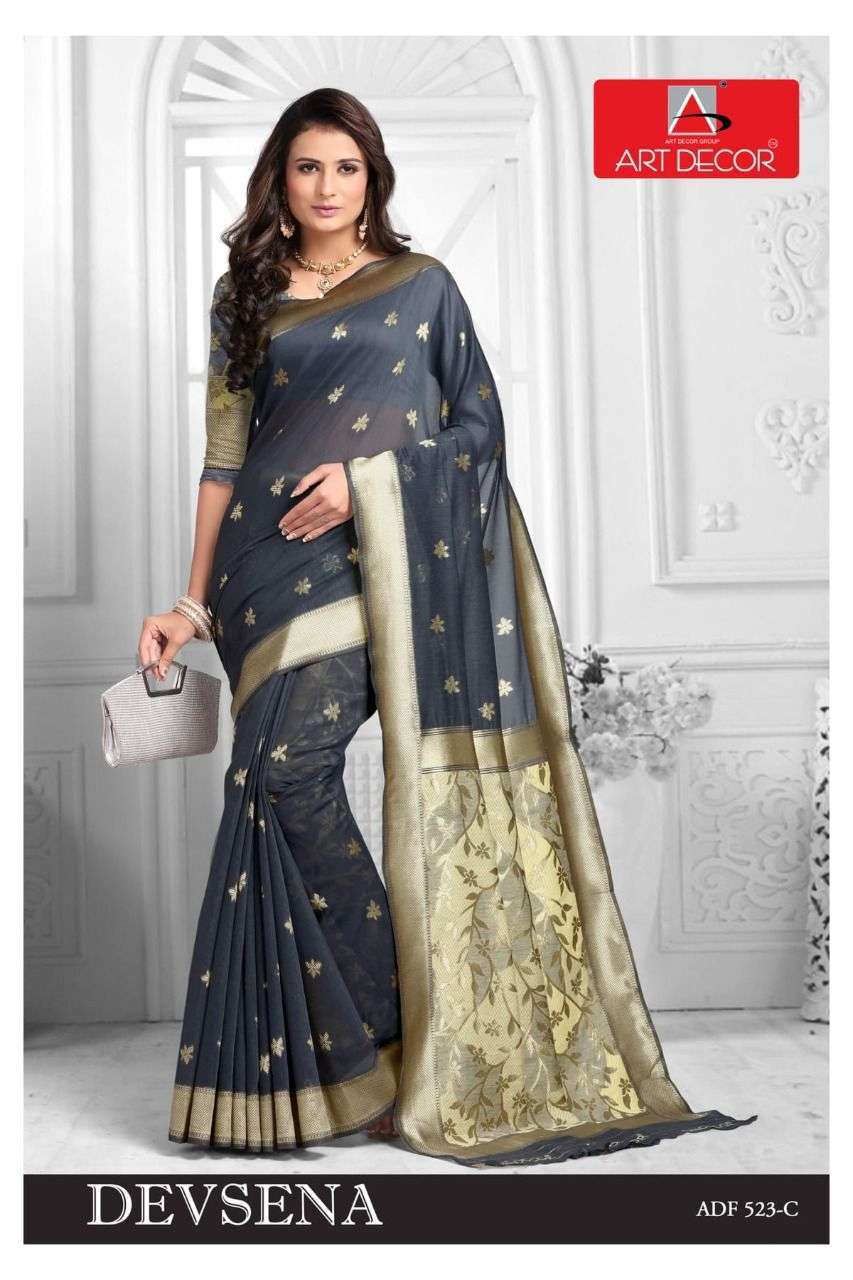 DEVSENA BY ART DECOR HANDLOOM COTTON CASUAL FANCY SAREES