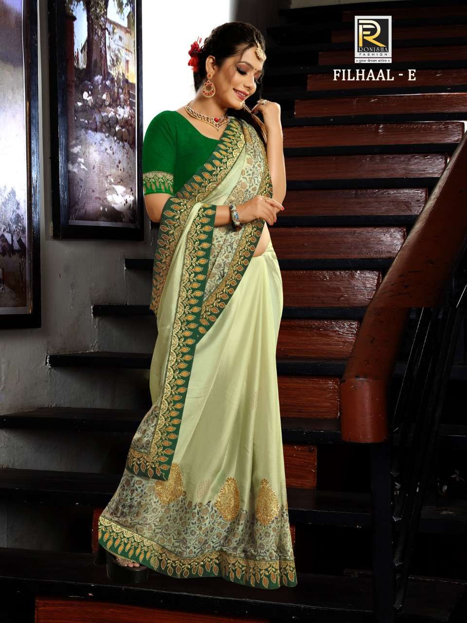 Buy Nude 3D Flower Saree With Silver Beaded Blouse by Designer ESHA SETHI  THIRANI Online at Ogaan.com